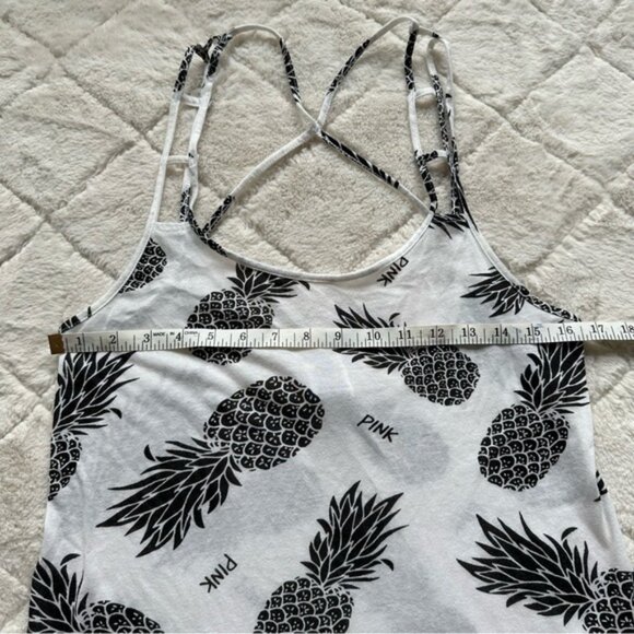 Victoria's Secret PINK | Black And White Pineapple Tank Top | Size Extra Small - Picture 9 of 10